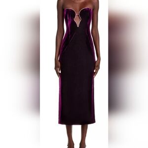 Strapless Purple Velvet Dress - NWT